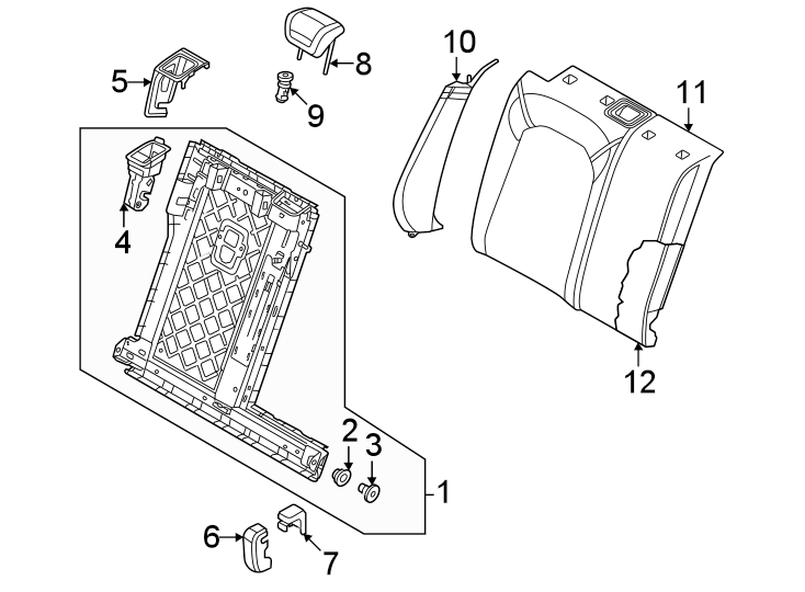 9Seats & tracks. Rear seat components.https://images.simplepart.com/images/parts/motor/fullsize/1313565.png