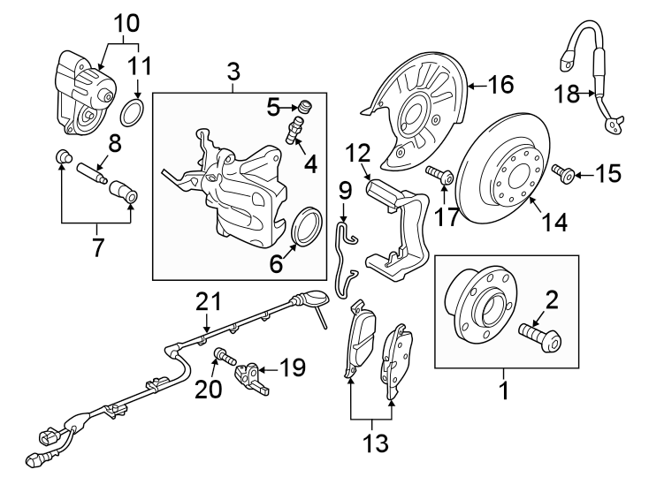 Rear suspension. Brake components.