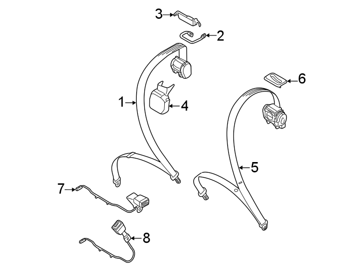 3Restraint systems. Rear seat belts.https://images.simplepart.com/images/parts/motor/fullsize/1314485.png