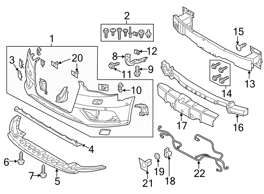 8FRONT BUMPER & GRILLE. BUMPER & COMPONENTS.https://images.simplepart.com/images/parts/motor/fullsize/1316015.png