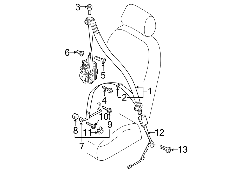 12RESTRAINT SYSTEMS. FRONT SEAT BELTS.https://images.simplepart.com/images/parts/motor/fullsize/1316595.png