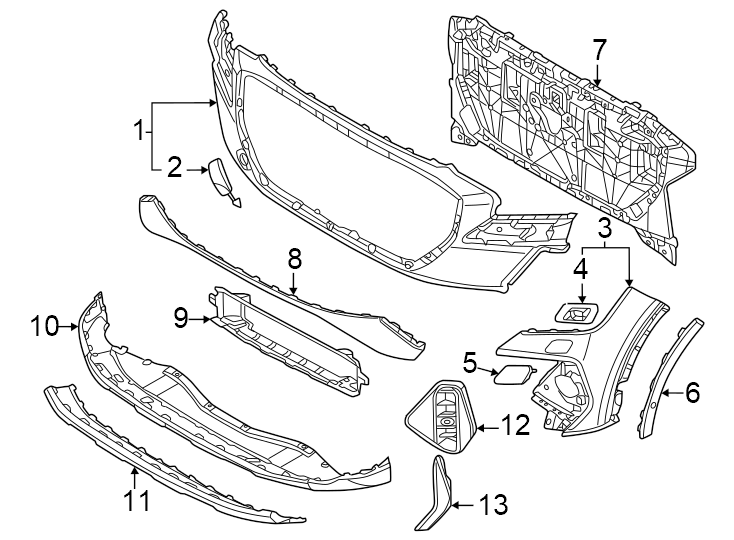 12Front bumper & grille. Bumper & components.https://images.simplepart.com/images/parts/motor/fullsize/1317005.png