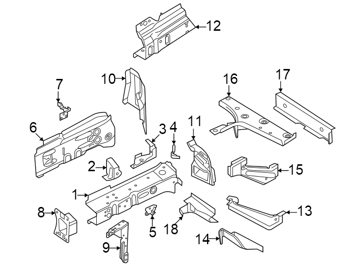 Fender. Structural components & rails.