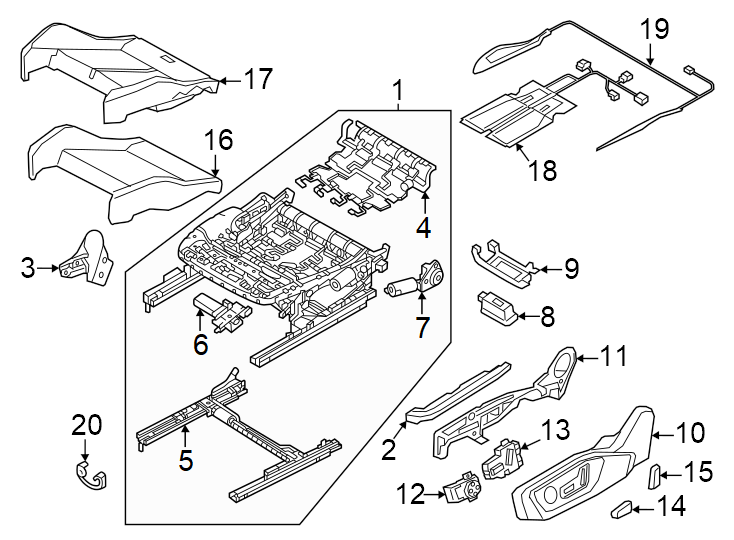 1Seats. Front seat components.https://images.simplepart.com/images/parts/motor/fullsize/1317375.png