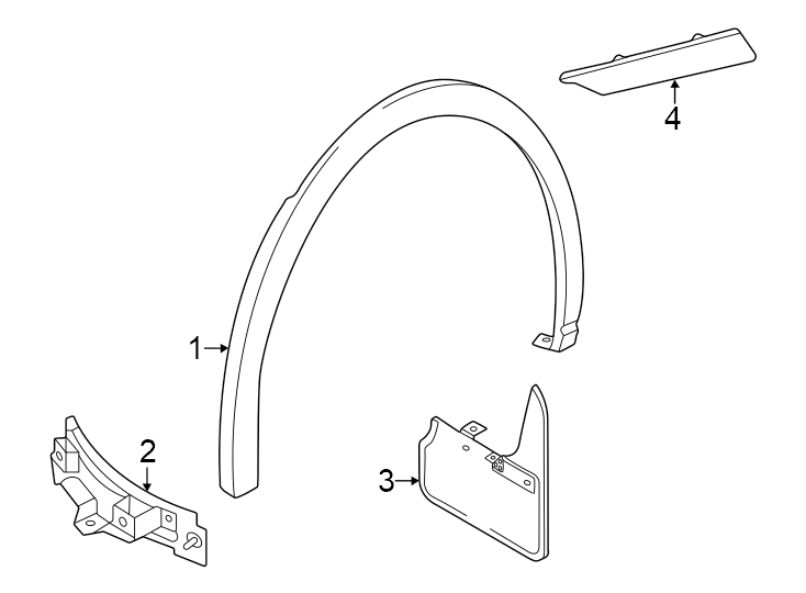 Full size assembly image of Quarter panel. Exterior trim. (1/1)