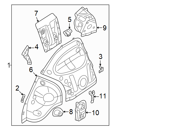 7Quarter panel. Inner structure.https://images.simplepart.com/images/parts/motor/fullsize/1317543.png