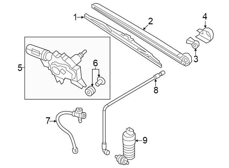 2Lift gate. Rear wiper components.https://images.simplepart.com/images/parts/motor/fullsize/1317625.png