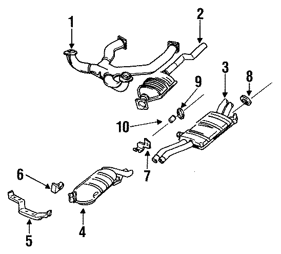 Full size assembly image of EXHAUST SYSTEM. EXHAUST COMPONENTS. (1/1)