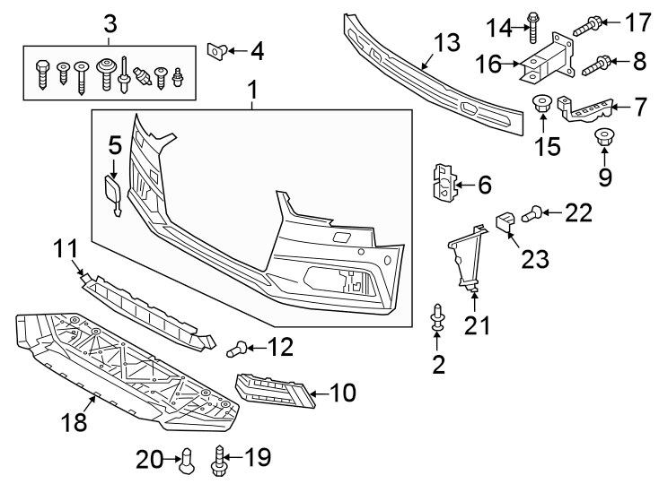 1FRONT BUMPER & GRILLE. BUMPER & COMPONENTS.https://images.simplepart.com/images/parts/motor/fullsize/1321010.png