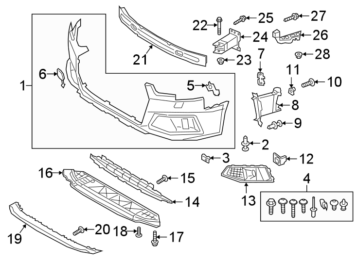 FRONT BUMPER & GRILLE. BUMPER & COMPONENTS.https://images.simplepart.com/images/parts/motor/fullsize/1321012.png