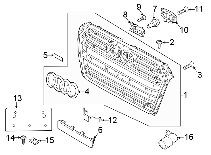 6FRONT BUMPER & GRILLE. GRILLE & COMPONENTS.https://images.simplepart.com/images/parts/motor/fullsize/1321021.png