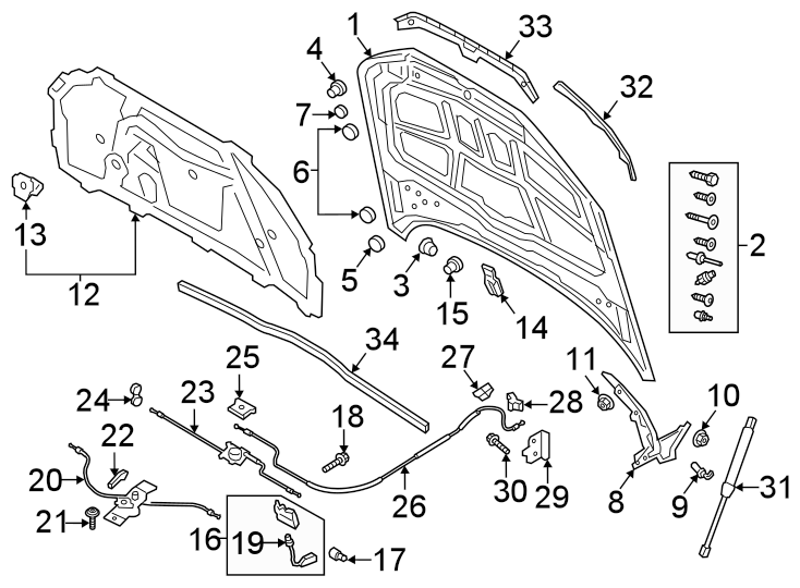 33Hood & components.https://images.simplepart.com/images/parts/motor/fullsize/1321130.png