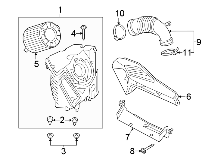 9Engine / transaxle. Air intake.https://images.simplepart.com/images/parts/motor/fullsize/1321291.png