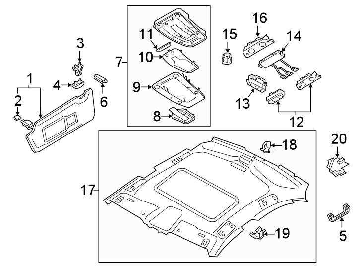 ROOF. INTERIOR TRIM.