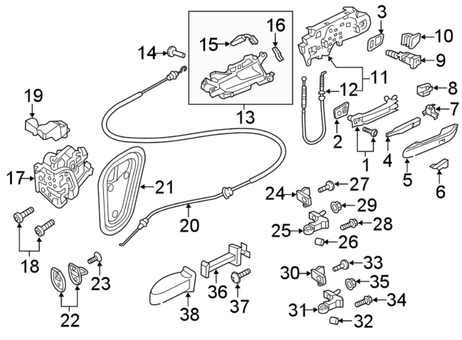 16Front door. Lock & hardware.https://images.simplepart.com/images/parts/motor/fullsize/1321630.png