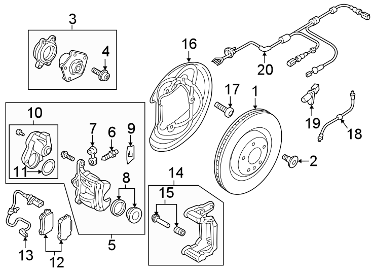 Rear suspension. Brake components.