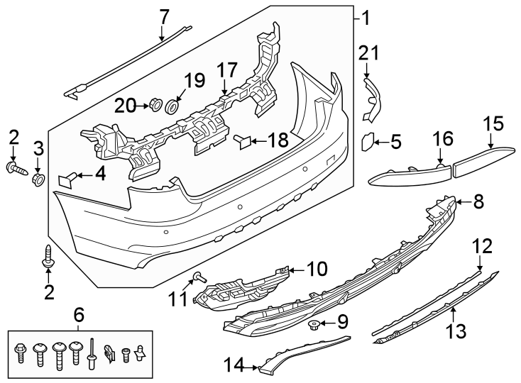 4Rear bumper. Bumper & components.https://images.simplepart.com/images/parts/motor/fullsize/1321890.png