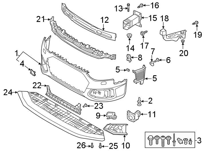 21Front bumper & grille. Bumper & components.https://images.simplepart.com/images/parts/motor/fullsize/1321902.png