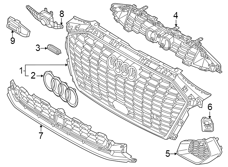 2Front bumper & grille. Grille & components.https://images.simplepart.com/images/parts/motor/fullsize/1323020.png