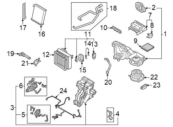 5Air conditioner & heater. Evaporator & heater components.https://images.simplepart.com/images/parts/motor/fullsize/1323120.png