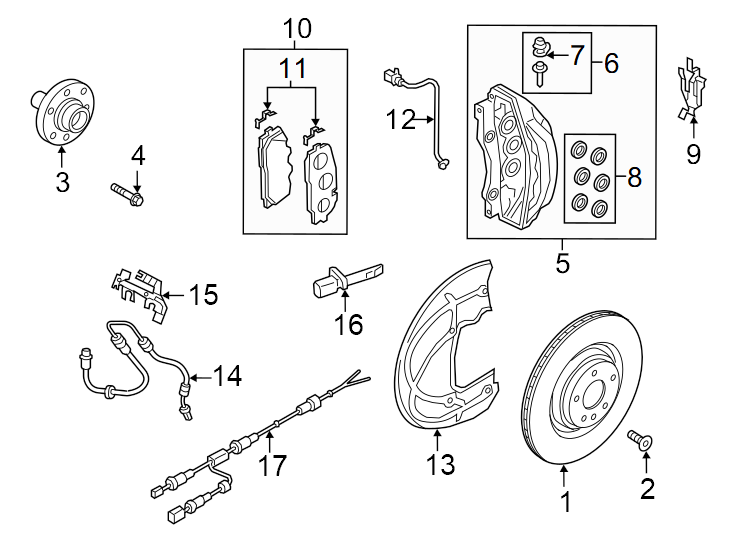 11Front suspension. Brake components.https://images.simplepart.com/images/parts/motor/fullsize/1323305.png