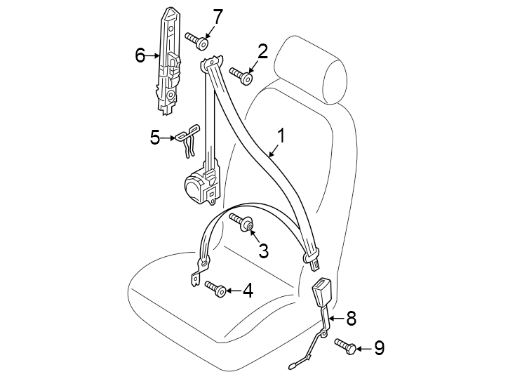 5Restraint systems. Front seat belts.https://images.simplepart.com/images/parts/motor/fullsize/1323450.png