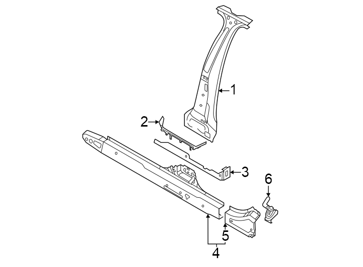 4Pillars. Rocker & floor. Center pillar & rocker.https://images.simplepart.com/images/parts/motor/fullsize/1323520.png