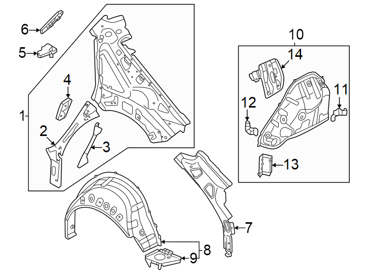 3Quarter panel. Inner structure.https://images.simplepart.com/images/parts/motor/fullsize/1323615.png