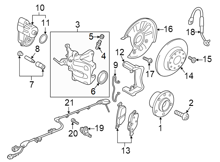 21Rear suspension. Brake components.https://images.simplepart.com/images/parts/motor/fullsize/1323630.png