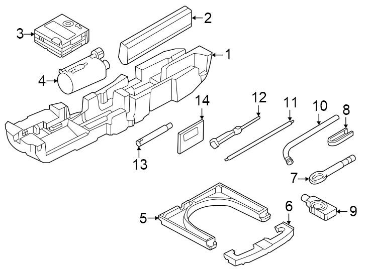 Rear body & floor. Jack & components.