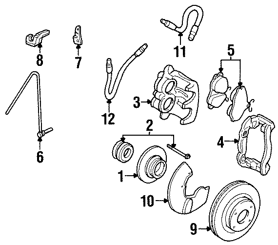 FRONT SUSPENSION. BRAKE COMPONENTS.