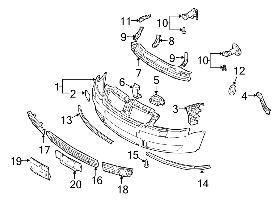 11FRONT BUMPER. BUMPER & COMPONENTS.https://images.simplepart.com/images/parts/motor/fullsize/1326005.png