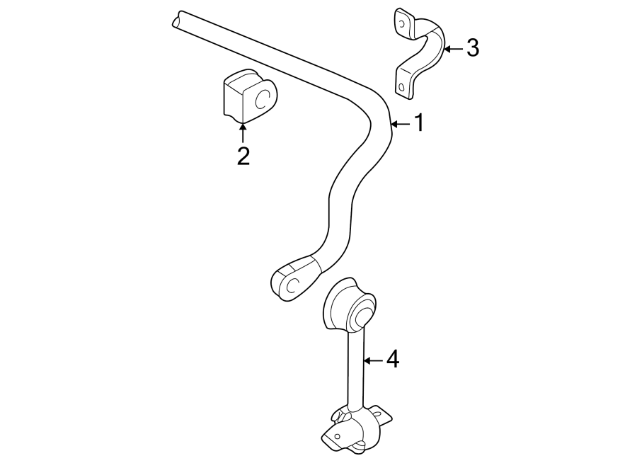 REAR SUSPENSION. STABILIZER BAR & COMPONENTS.