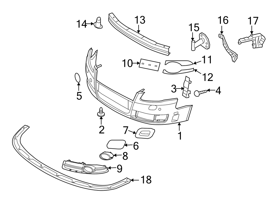 15FRONT BUMPER & GRILLE. BUMPER & COMPONENTS.https://images.simplepart.com/images/parts/motor/fullsize/1327005.png