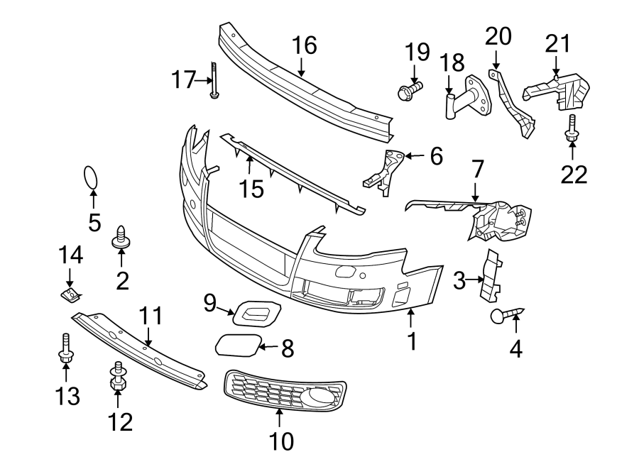 18FRONT BUMPER & GRILLE. BUMPER & COMPONENTS.https://images.simplepart.com/images/parts/motor/fullsize/1327006.png