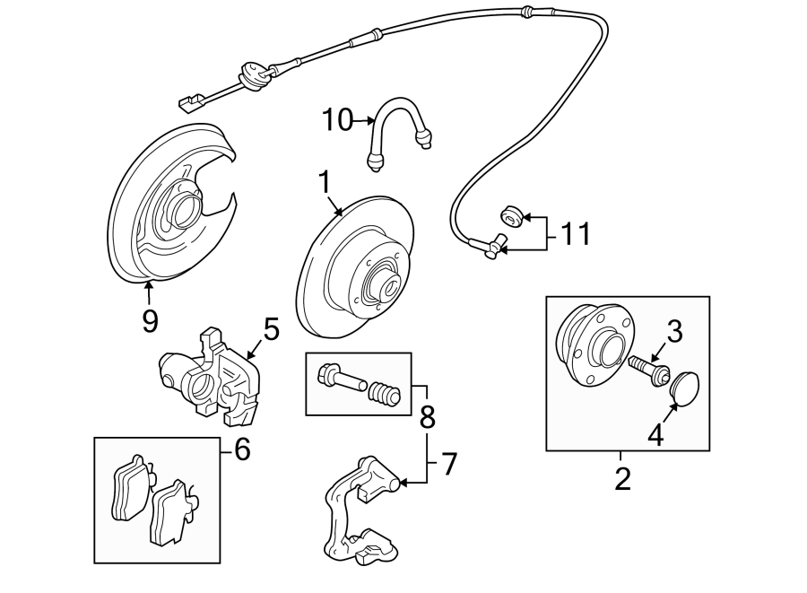 REAR SUSPENSION. BRAKE COMPONENTS.