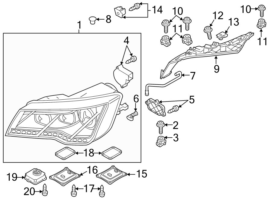 9FRONT LAMPS. HEADLAMP COMPONENTS.https://images.simplepart.com/images/parts/motor/fullsize/1330035.png