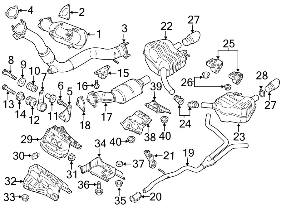 EXHAUST SYSTEM. EXHAUST COMPONENTS.