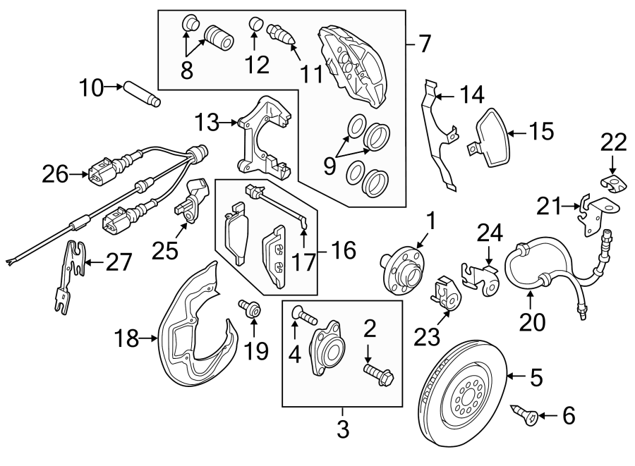 21Front suspension. Brake components.https://images.simplepart.com/images/parts/motor/fullsize/1330405.png