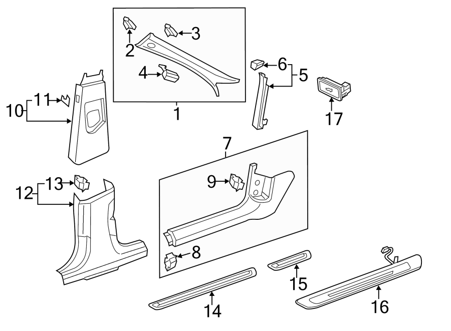 7PILLARS. ROCKER & FLOOR. INTERIOR TRIM.https://images.simplepart.com/images/parts/motor/fullsize/1330630.png