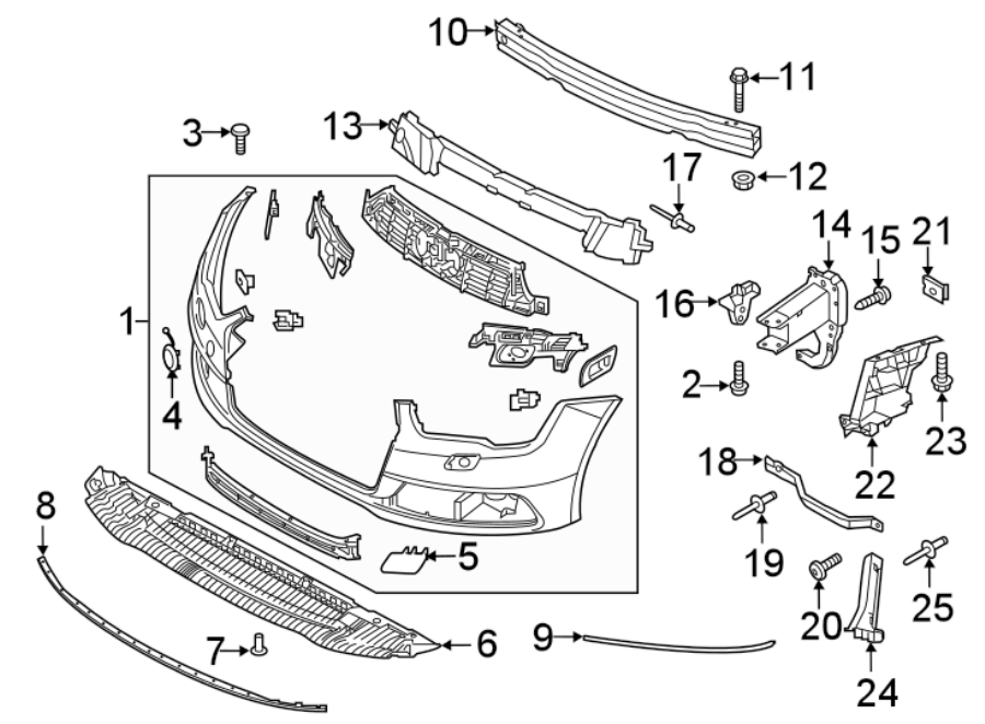 13FRONT BUMPER & GRILLE. BUMPER & COMPONENTS.https://images.simplepart.com/images/parts/motor/fullsize/1331015.png