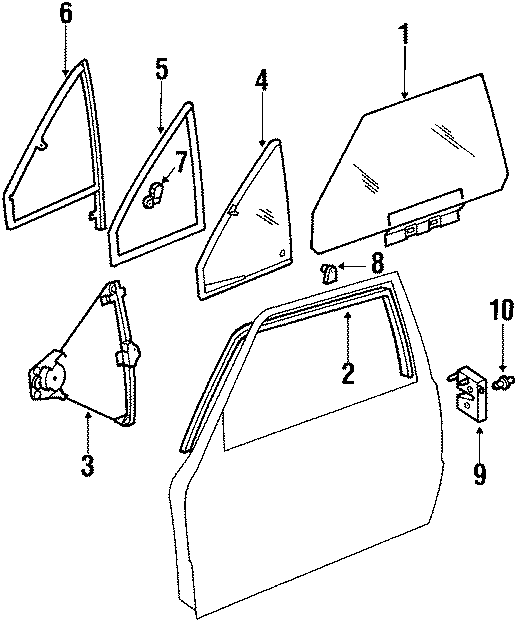 10FRONT DOOR. GLASS & HARDWARE.https://images.simplepart.com/images/parts/motor/fullsize/133112.png