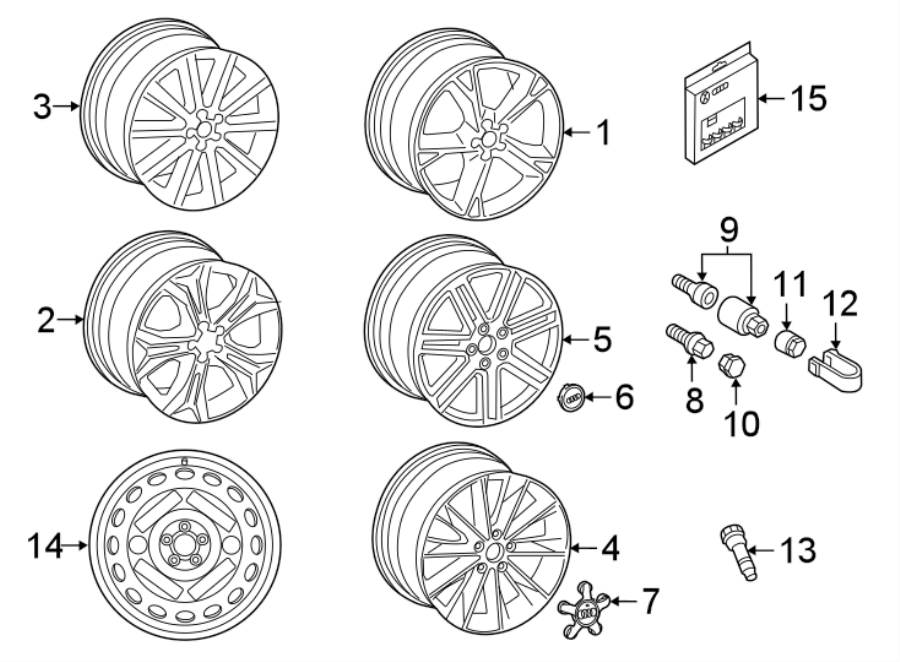 Diagram WHEELS. for your Audi SQ5  