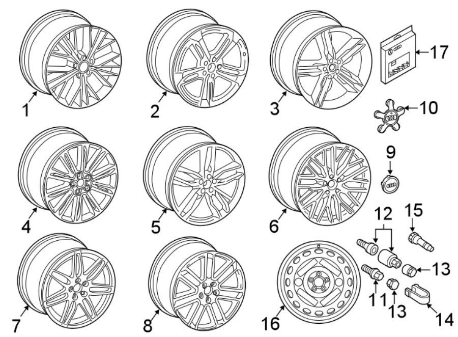 Diagram WHEELS. for your Audi SQ5  