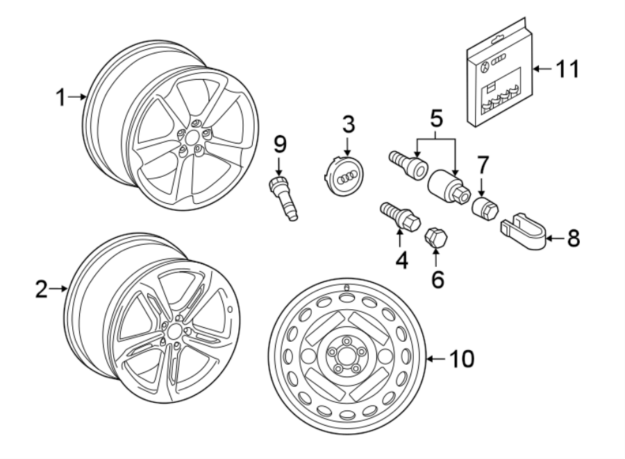 Diagram WHEELS. for your Audi SQ5  