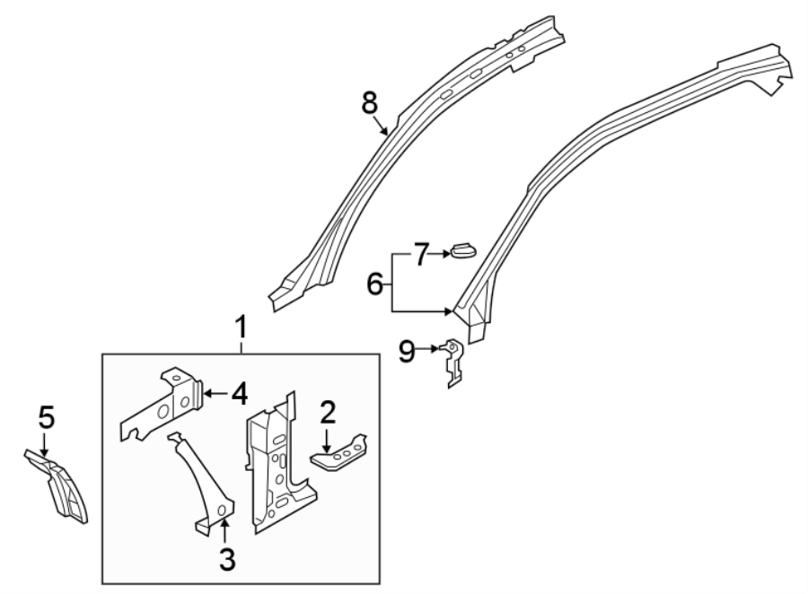 9PILLARS. ROCKER & FLOOR. HINGE PILLAR.https://images.simplepart.com/images/parts/motor/fullsize/1331618.png