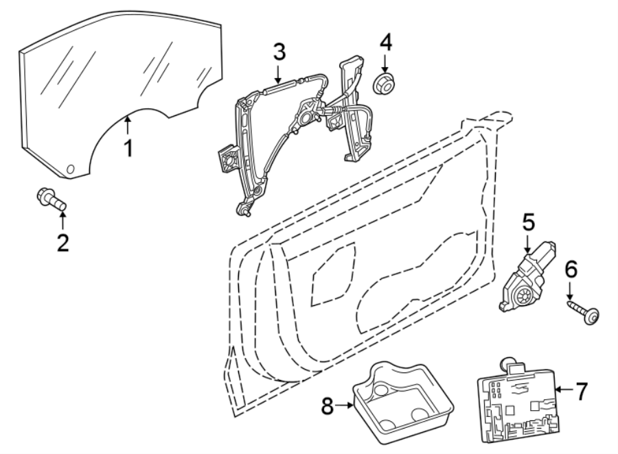 1FRONT DOOR. GLASS & HARDWARE.https://images.simplepart.com/images/parts/motor/fullsize/1331650.png