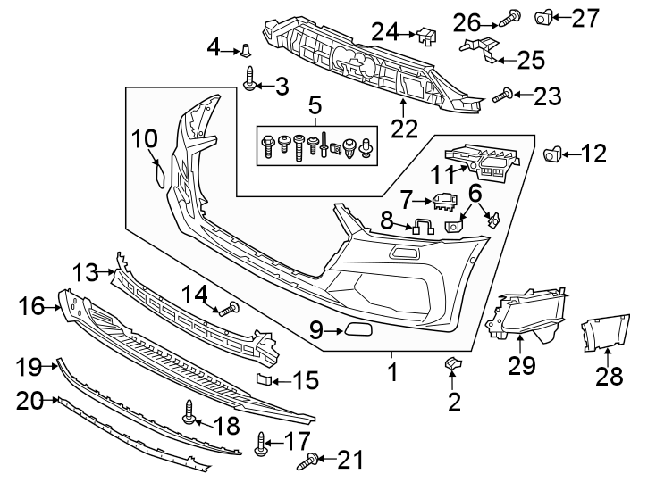 4Front bumper & grille. Bumper & components.https://images.simplepart.com/images/parts/motor/fullsize/1332010.png