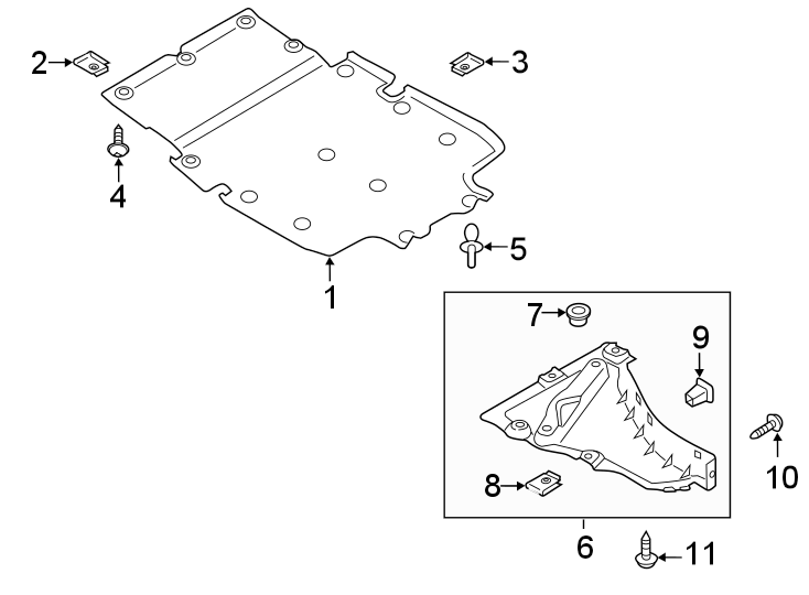 11Radiator support. Splash shields.https://images.simplepart.com/images/parts/motor/fullsize/1332080.png