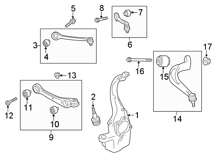 14Front suspension. Suspension components.https://images.simplepart.com/images/parts/motor/fullsize/1332333.png